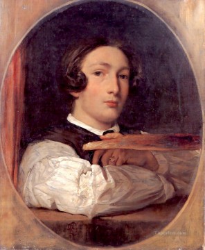  Leighton Canvas - Self portrait as a boy Academicism Frederic Leighton